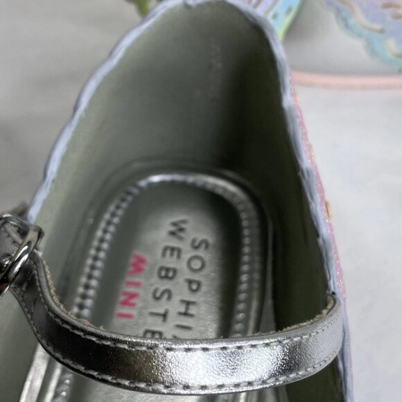 Sophia Webster Mini Girls Evangeline Butterfly Flats – Silver – Size 34 / 3Y - Picture 4 of 11